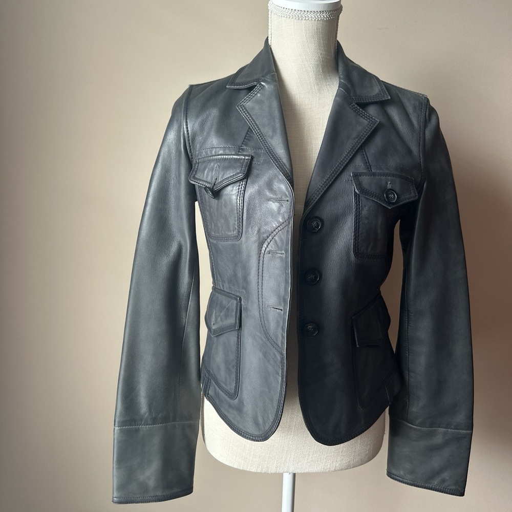 Guess Women's Gray Leather Blazer